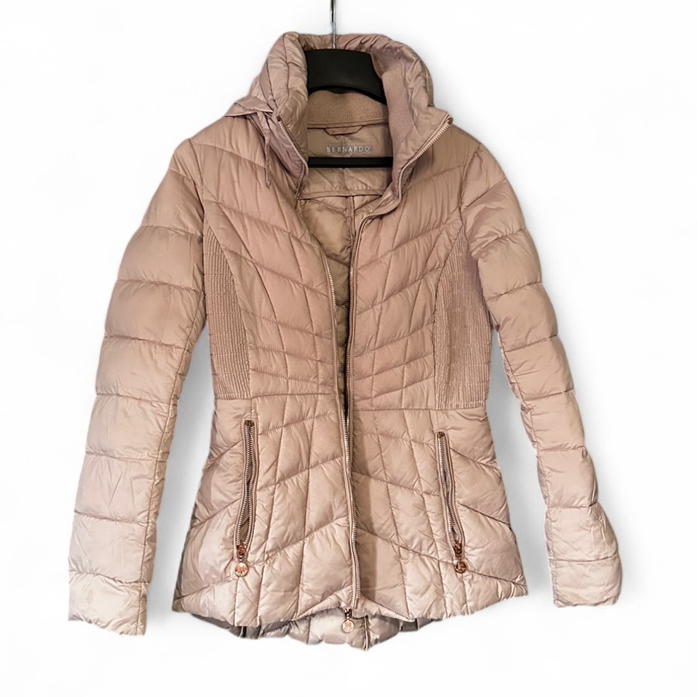 Bernardo Light Brown Quilted Puffer Jacket